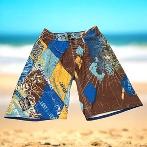 LOST Enterprises‎ Board Shorts Mens 33 Multicolor Surf Swim Trunks Y2k Vintage